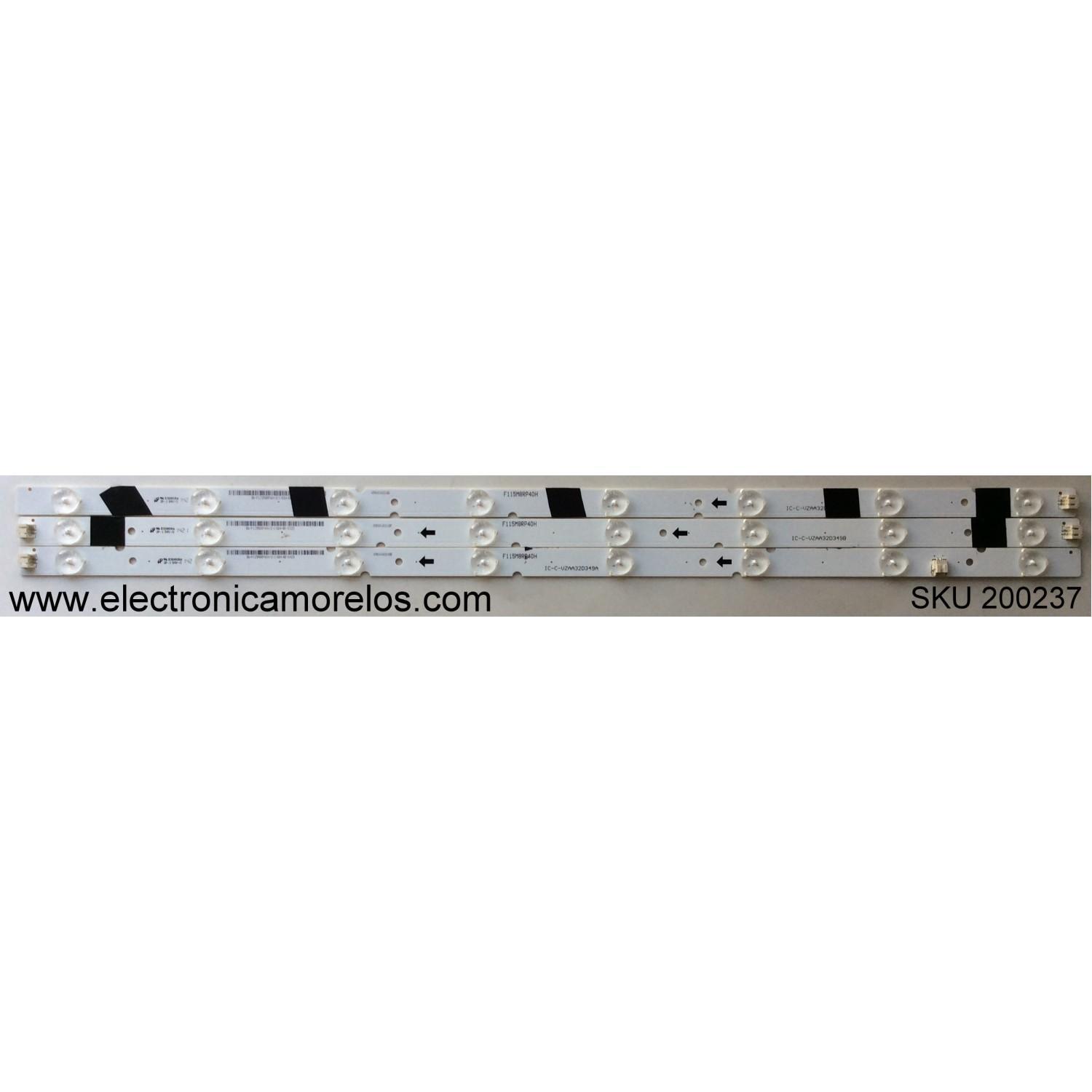 KIT DE LED PARA TV JVC / LSC320HNO4-801 / IC-C-VZAA32D349B / F115M8RP40H / MODELO EM32FL